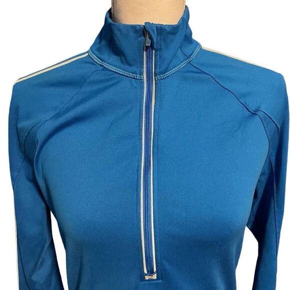 Athleta Half Zip Reflective Running Wild Pullover Top Cobalt Blue Size Medium - Picture 5 of 8